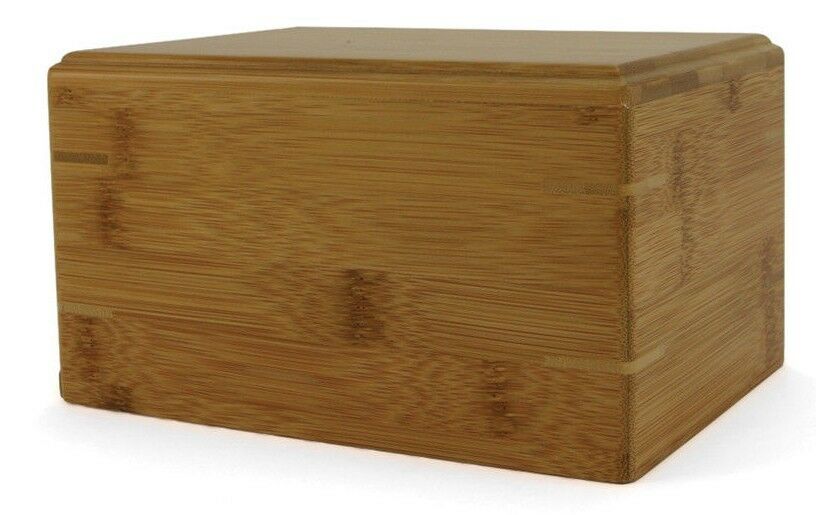 Small/Keepsake Bamboo Box Funeral Cremation Urn for Ashes, 85 Cubic Inches