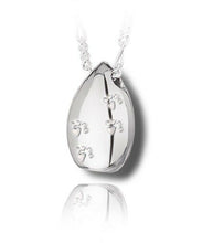 Load image into Gallery viewer, Sterling Silver Pet Tear Drop Cremation Urn Pendant for Ashes w/Chain
