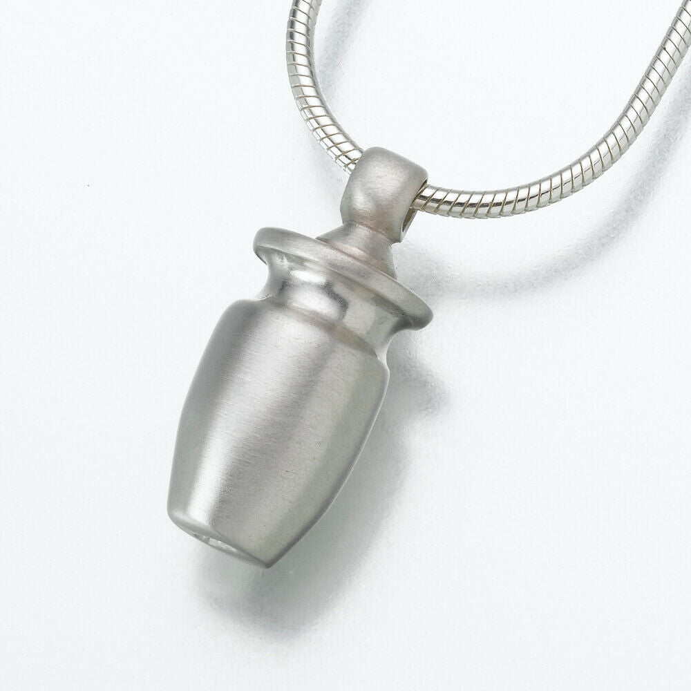 Sterling Silver Small Urn Pendant Funeral Cremation Jewelry Urn For Ashes