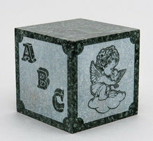 Load image into Gallery viewer, Small/Keepsake Green Natural Marble Infant Urn for Cremation Ashes Angel/Cherub
