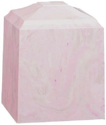 Small/Keepsake 45 Cubic Inch Pink Cultured Marble Cremation Urn for Ashes