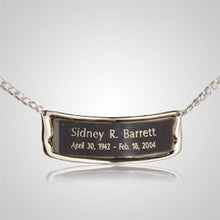 Load image into Gallery viewer, Personalized Bright Silver Color Name-Plate Medallion for Adult Cremation Urns
