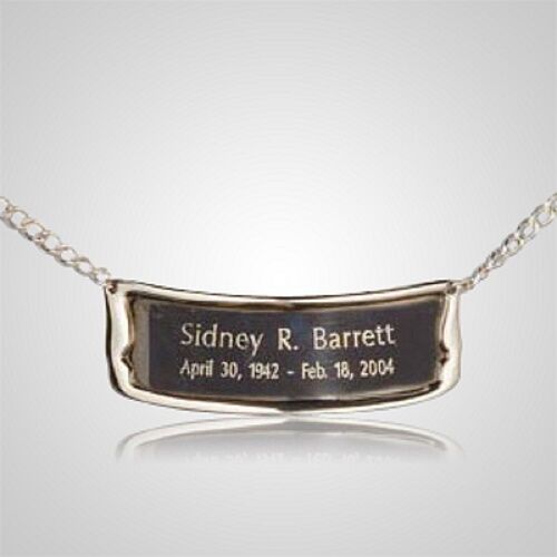 Personalized Bright Silver Color Name-Plate Medallion for Adult Cremation Urns