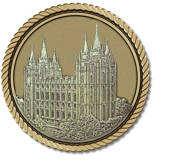 LDS Temple Salt Lake City Medallion for Box Cremation Urn/Flag Case -3 Inch Diam
