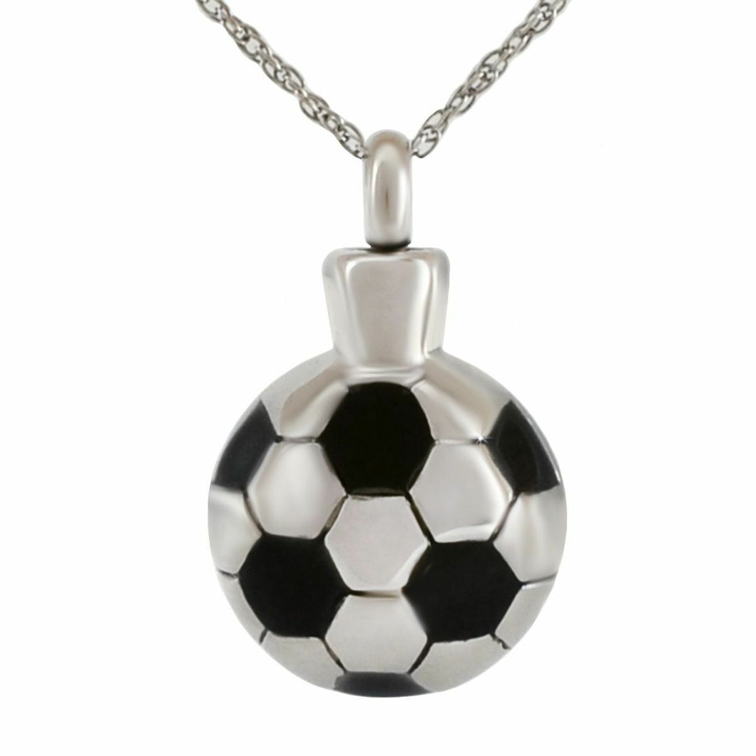 Soccer Ball Stainless Steel Pendant/Necklace Funeral Cremation Urn for Ashes