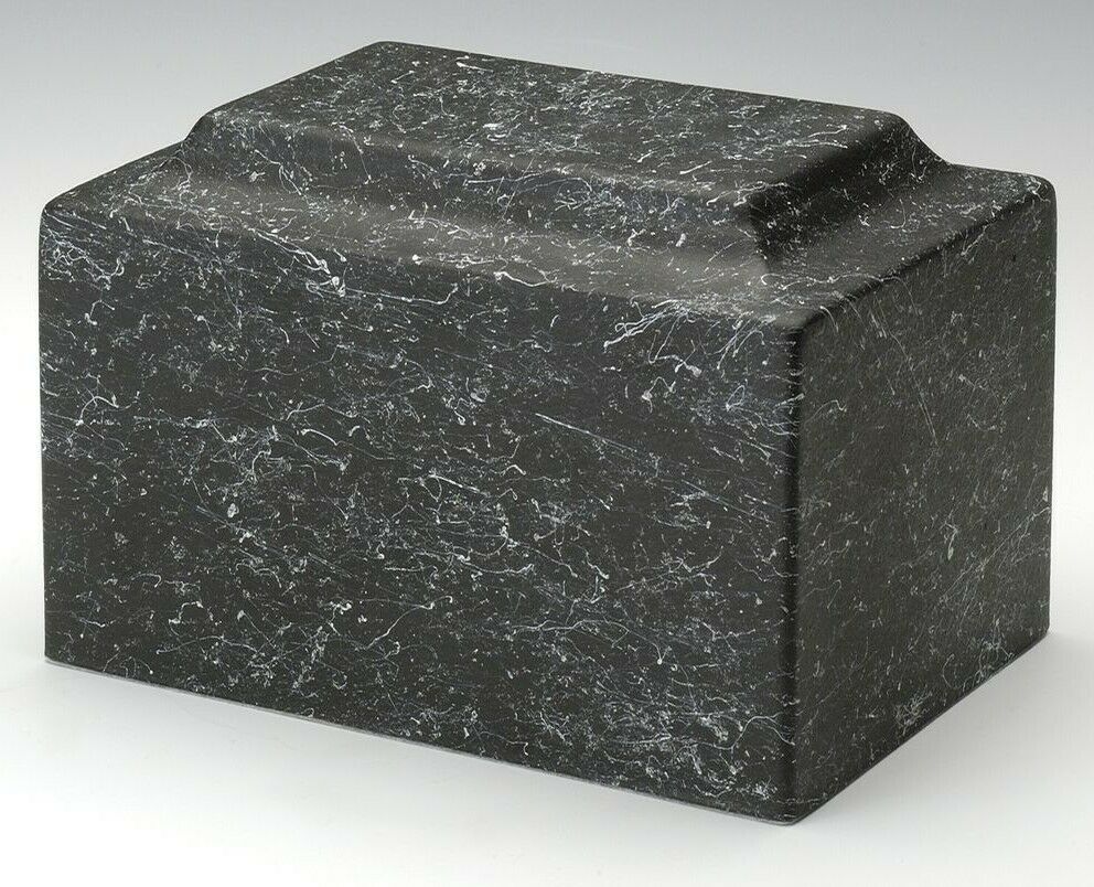 Classic Stone-Tone Black Oversized 325 Cubic Inches Cremation Urn, TSA Approved