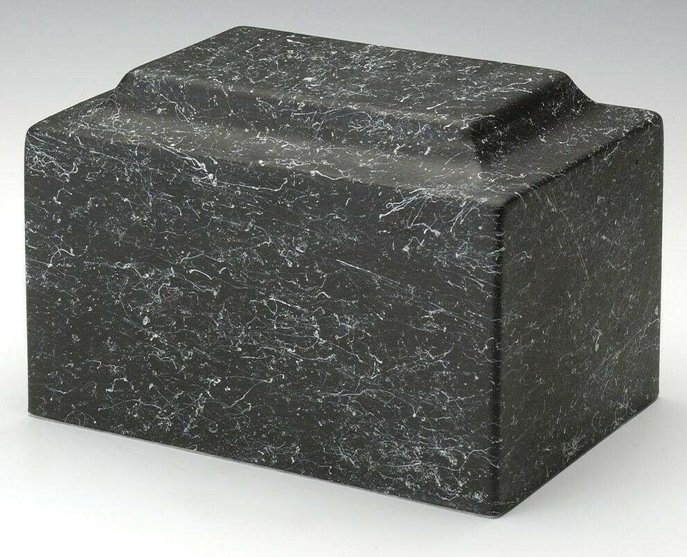 Classic Stone-Tone Black Oversized 325 Cubic Inches Cremation Urn, TSA Approved