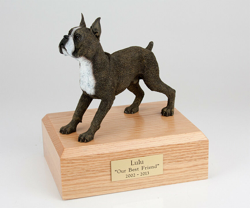 Boxer, Brindle Pet Funeral Cremation Urn Available in 3 Different Colors 4 Sizes
