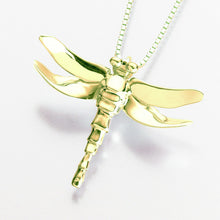 Load image into Gallery viewer, Gold Vermeil Dragonfly  Memorial Jewelry Pendant Funeral Cremation Urn
