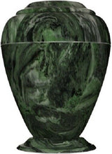 Load image into Gallery viewer, Large/Adult 235 Cubic Inch Georgian Vase Green Cultured Marble Cremation Urn
