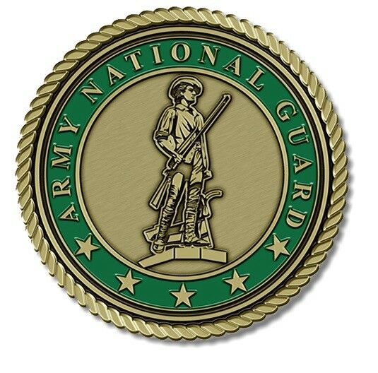 Army National Guard Medallion for Box Cremation Urn/Flag Case - 4 Inch Diameter