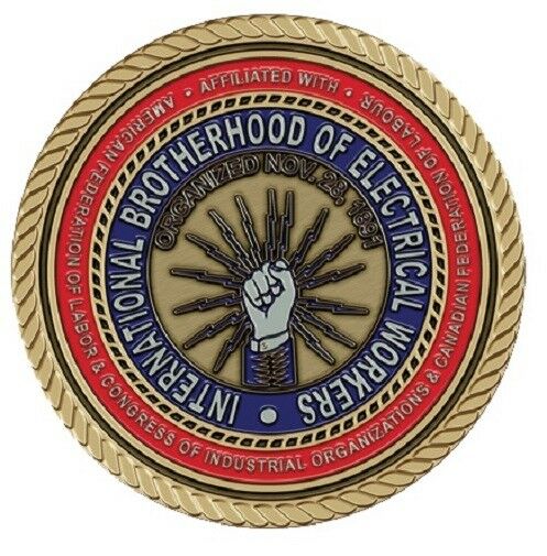 Electrical Workers Medallion for Box Cremation Urn/Flag Case - 4 Inch Diameter