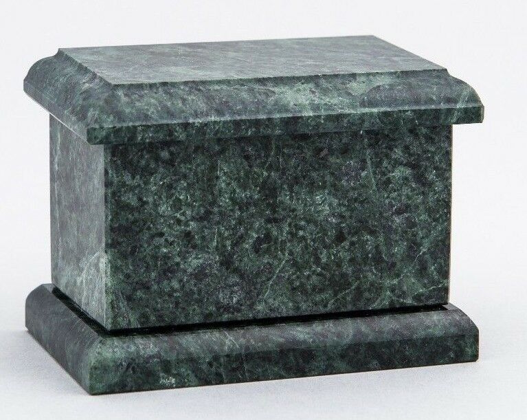 Small/Keepsake 1 Cubic In. Green Evermore Rectangle Natural Marble Cremation Urn