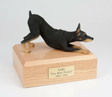 Load image into Gallery viewer, Doberman Black Pet Funeral Cremation Urn Avail in 3 Different Colors &amp; 4 Sizes
