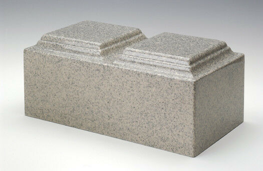Classic Mist Gray Granite Companion Cremation Urn, 420 Cubic Inches TSA Approved