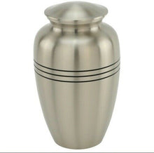 Load image into Gallery viewer, Silver/Pewter Color, Large/Adult Funeral Cremation Urn w. Box,Many Sizes Avail.

