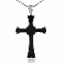 Load image into Gallery viewer, Small/Keepsake Stainless Steel Men&#39;s Black Cross Pendant Funeral Cremation Urn
