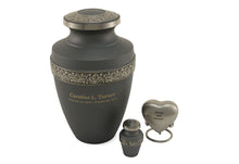 Load image into Gallery viewer, Adult 200 Cubic Inch Brass Pewter Funeral Cremation Urn for Ashes
