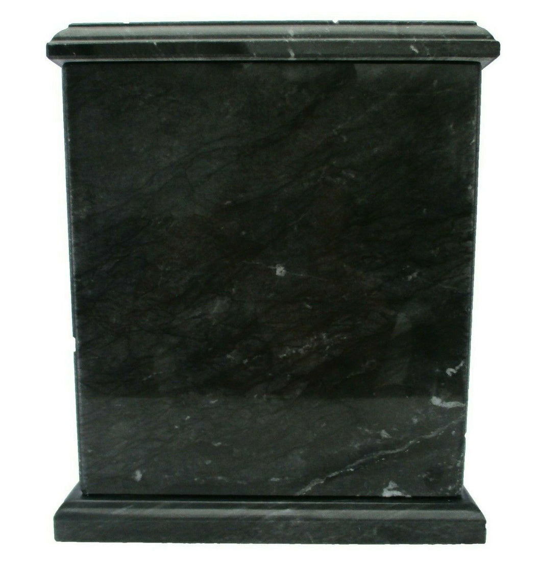Large/Adult 230 Cubic Inches Black Evermore Natural Marble Urn for Ashes