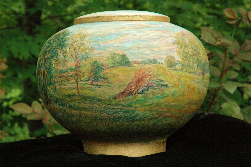 Limited Addition 180 Degrees Hand Painted Wood Adult/Large Funeral Cremation Urn