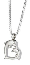 Load image into Gallery viewer, Dolphin Heart Pendant/Necklace Funeral Cremation Urn for Ashes
