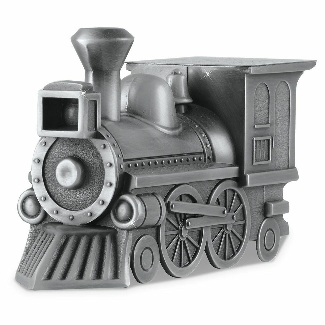 Small/Keepsake 8 Cubic Inch Shining Train Pewter Funeral Cremation Urn