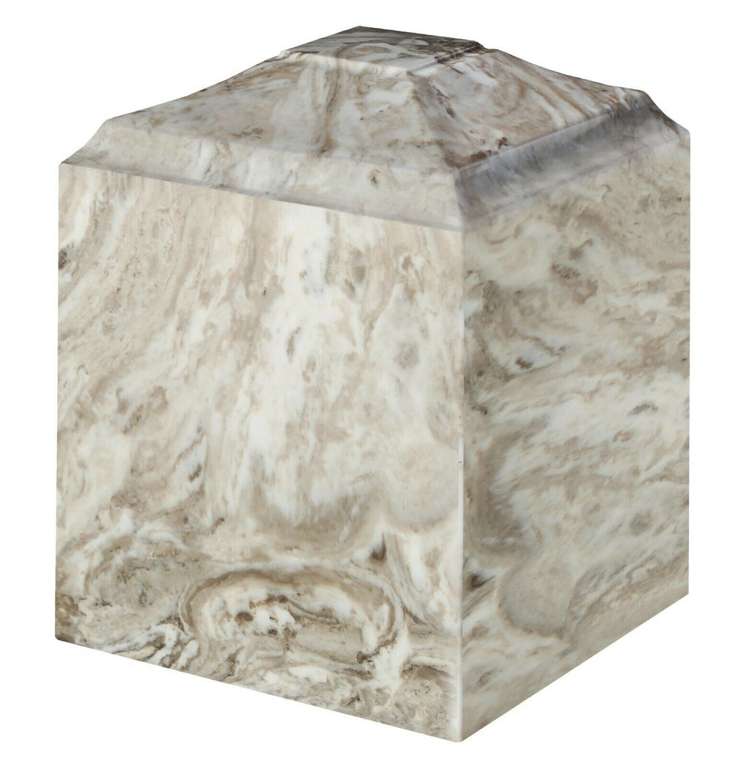 Small/Keepsake 45 Cubic Inch Perlato Cultured Marble Cremation Urn for Ashes
