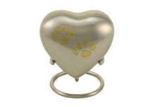 Load image into Gallery viewer, Small/Keepsake Pewter/Bronze Brass Odyssey Heart Cremation Urn, 3 cubic inches
