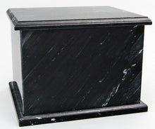 Load image into Gallery viewer, Extra Large 420 Cubic Inches Black Natural Marble Companion Cremation Urn
