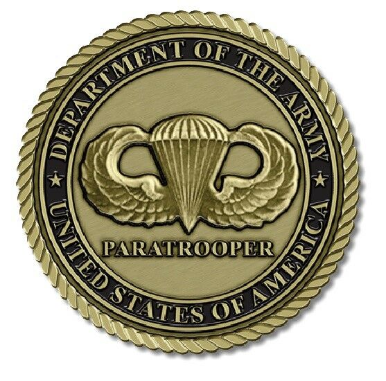 Paratrooper Medallion for Box Cremation Urn/Flag Case - 3 Inch Diameter
