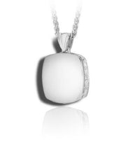 Load image into Gallery viewer, Sterling Silver High Polish Cushion Funeral Cremation Urn Pendant for w/Chain
