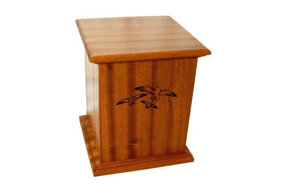 Large 220 Cubic Inch New Horizon Mahogany Funeral Cremation Urn-Made in USA