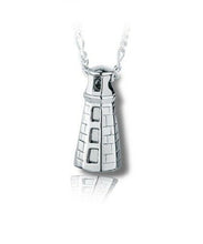 Load image into Gallery viewer, Sterling Silver Maine Lighthouse Funeral Cremation Urn Pendant for Ashes w/Chain
