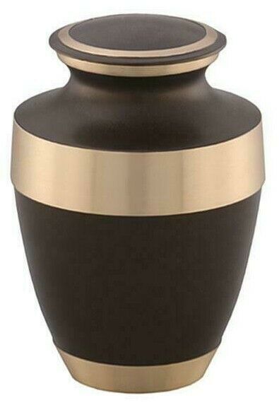 Large/Adult 200 Cubic Inch Sparta Brown Brass Funeral Cremation Urn for Ashes