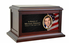 Load image into Gallery viewer, Large/Adult 200 Cubic Ins Rose Wood Funeral Cremation Urn for Ashes with Photo
