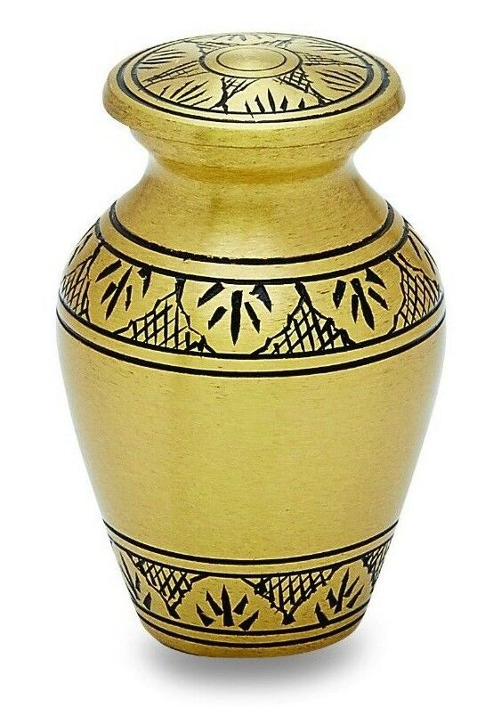 Dignity Brass 3 Cubic Inches Small/Keepsake Funeral Cremation Urn for Ashes