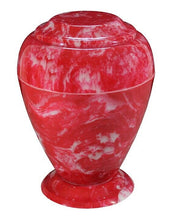 Load image into Gallery viewer, Large 235 Cubic Inch Georgian Vase Cherry Red Cultured Marble Cremation Urn
