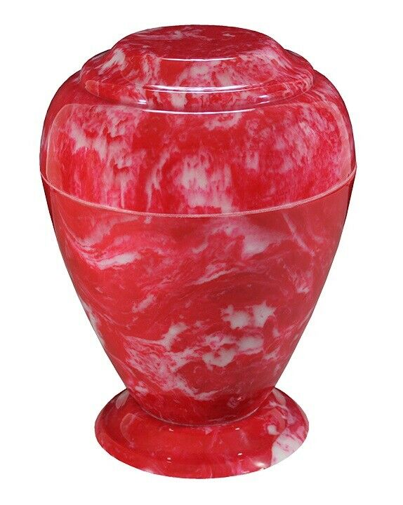 Large 235 Cubic Inch Georgian Vase Cherry Red Cultured Marble Cremation Urn