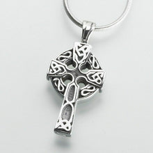 Load image into Gallery viewer, Sterling Silver Celtic Cross Memorial Jewelry Pendant Funeral Cremation Urn
