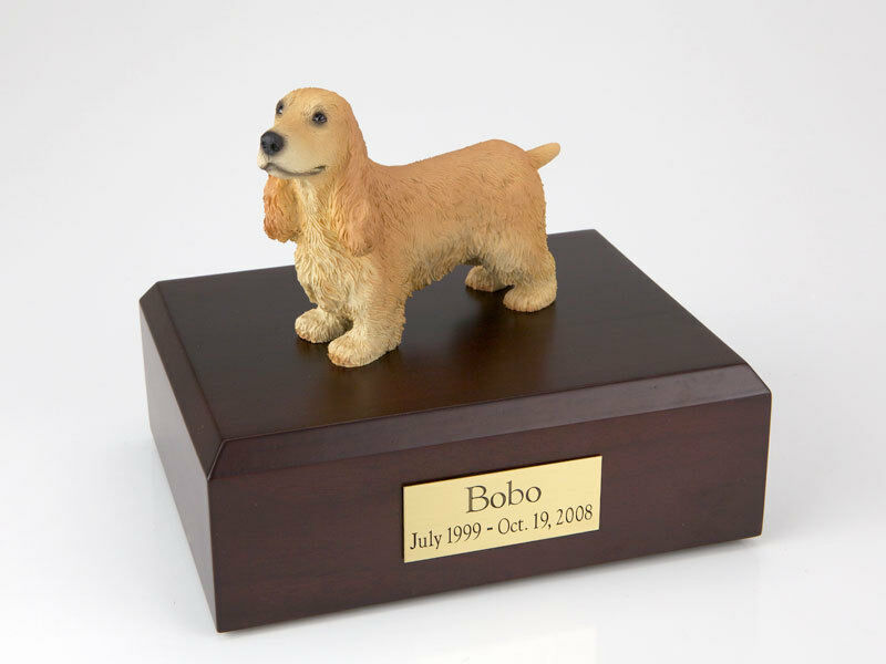 English Cocker Pet Funeral Cremation Urn Avail. in 3 Different Colors & 4 Sizes