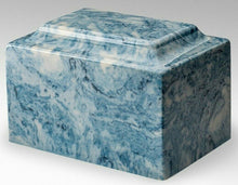Load image into Gallery viewer, Classic Marble Blue &amp; White 100 Cubic Inches Cremation Urn Ashes, TSA Approved
