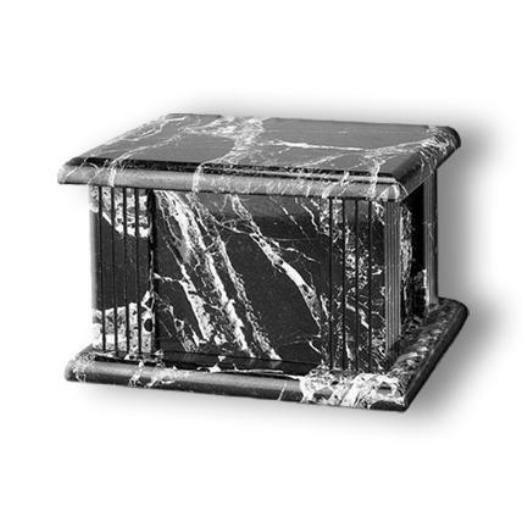 Large/Adult 210 Cubic Inches Black Grain Marble Funeral Cremation Urn for Ashes