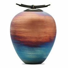 Load image into Gallery viewer, Large/Adult 210 Cubic Inches Raku Earth Monument Funeral Cremation Urn for Ashes
