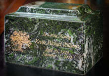 Load image into Gallery viewer, Classic Marble Light Green Oversized 325 Cubic Inches Cremation Urn TSA Approved
