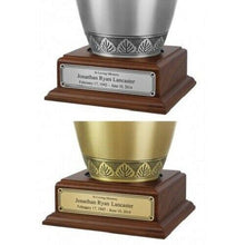 Load image into Gallery viewer, Large/Adult 220 Cubic Ins Purple Mother of Pearl Brass Cremation Urn for Ashes
