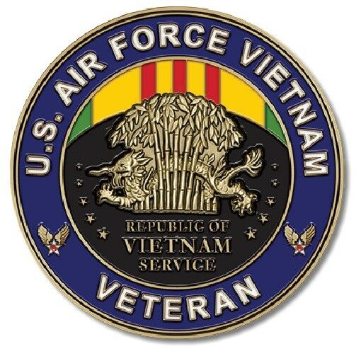 Air Force Vietnam Medallion for Box Cremation Urn/Flag Case - 2 Inch Diameter