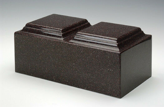 Classic Vintage Red Granite Companion Cremation Urn, 420 Cubic Inch TSA Approved