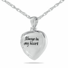 Load image into Gallery viewer, Brass &amp; Sterling Silver &quot;Always in my heart&quot; Pendant/Necklace Cremation Urn
