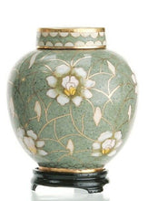Load image into Gallery viewer, Small/Keepsake 2.5 cubic inches Pear Blossom Flower Cloisonne Cremation Urn
