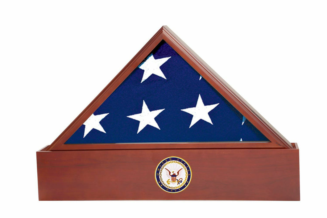 Large/Adult 220 Cubic Inches Cherry Flag Case Funeral Cremation Urn for Ashes